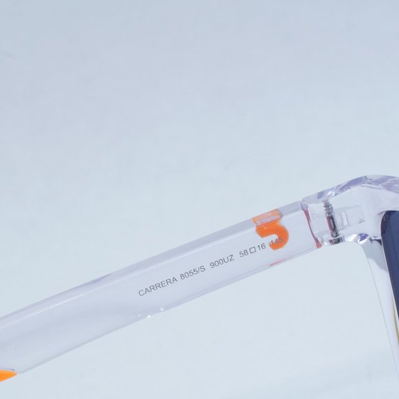 Carrera 8055/S 0900 UZ Rectangle Sunglasses - Crystal/Red Multilayer - Picture 7 of 10